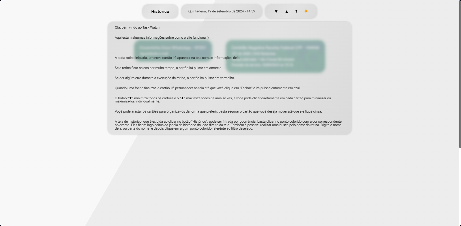 Tela de ajuda em 19 de Setembro de 2024